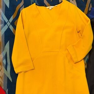 Boden Yellow V-Neck Dress
